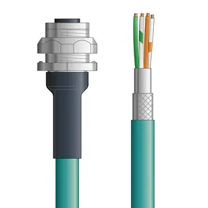 C5E111F01 - LAPP ETHERLINE® Industrial Cordsets 26 AWG / 2 pair CAT5e - Teal Polyurethane (PUR) - M12 Female Bulkhead / Wire Leads connectors - 1m Crafted