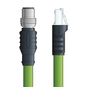 C6A008S01 - LAPP ETHERLINE® Industrial Cordsets 22 AWG / 4 pair CAT6A - Green Polyurethane (PUR) - M12 Male / RJ45 connectors - 1m Don't Miss Out