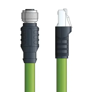 Time-Limited C6A009S01 - LAPP ETHERLINE® Industrial Cordsets 22 AWG / 4 pair CAT6A - Green Polyurethane (PUR) - M12 Female / RJ45 connectors - 1m