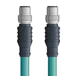 C5E005S02 - LAPP ETHERLINE® Industrial Cordsets 26 AWG / 4 pair CAT5e - Teal Polyurethane (PUR) - M12 Male / M12 Male connectors - 2m Budget