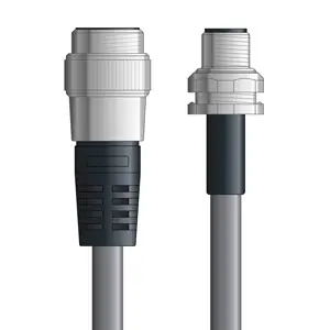 While Supplies Last DN4110085F01 - LAPP UNITRONIC® DeviceNet Cordsets 14 & 18 AWG / 1 + 1 pair Bus - Gray PVC - 7/8 in Male / M12 Male Bulkhead connectors - 1m