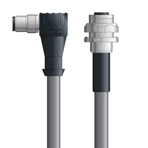 Best Seller DN4110038S01 - LAPP UNITRONIC® DeviceNet Cordsets 15 & 18 AWG / 1 + 1 pair Bus - Gray PVC - M12 Male 90 deg / M12 Female Bulkhead connectors - 1m