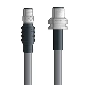 Direct From Factory DN4110089F01 - LAPP UNITRONIC® DeviceNet Cordsets 14 & 18 AWG / 1 + 1 pair Bus - Gray PVC - M12 Male / M12 Male Bulkhead connectors - 1m