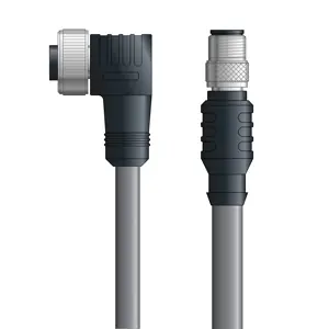 DN4110033F02 - LAPP UNITRONIC® DeviceNet Cordsets 14 & 18 AWG / 1 + 1 pair Bus - Gray PVC - 7/8 in Female 90 deg / M12 Male connectors - 2m Clearance