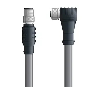 Secure Checkout DN4110024F02 - LAPP UNITRONIC® DeviceNet Cordsets 14 & 18 AWG / 1 + 1 pair Bus - Gray PVC - M12 Male / M12 Female 90 deg connectors - 2m