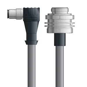 DN4110075F02 - LAPP UNITRONIC® DeviceNet Cordsets 14 & 18 AWG / 1 + 1 pair Bus - Gray PVC - M12 Male 90 deg / 7/8 in Male Bulkhead connectors - 2m Buy Online