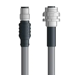 DN4110037S02 - LAPP UNITRONIC® DeviceNet Cordsets 15 & 18 AWG / 1 + 1 pair Bus - Gray PVC - M12 Male / M12 Female Bulkhead connectors - 2m New Release