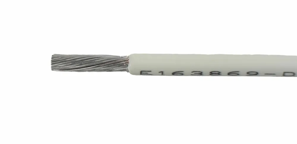 New Release Alpha Wire EcoWire® Plus Hook-Up/Lead Wire - 22 AWG 7 Stranded Conductor - Bare copper - 300V - White - 100 ft