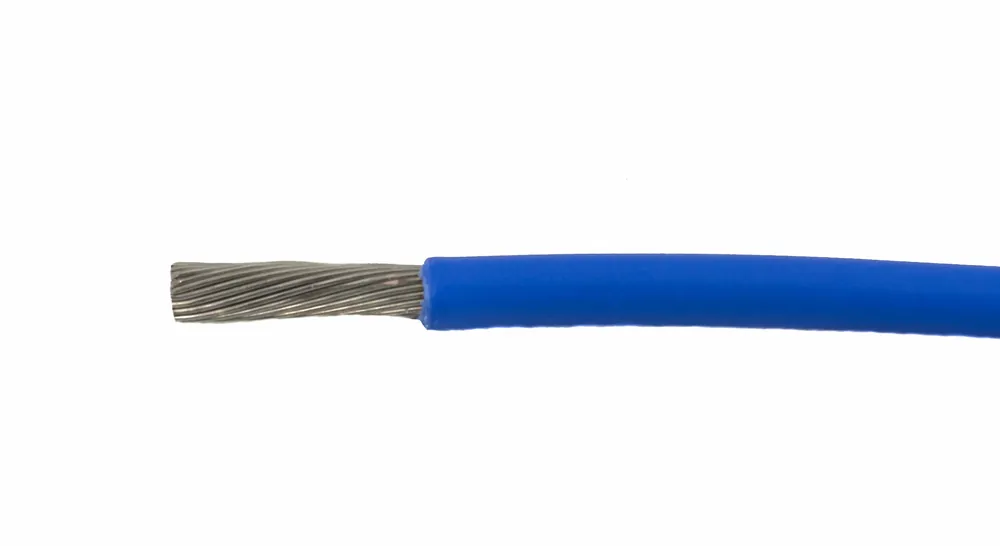 Affordable Alpha Wire EcoWire® Hook-Up/Lead Wire - 14 AWG Solid Conductor - Tinned copper - 600V - Blue - 100 ft
