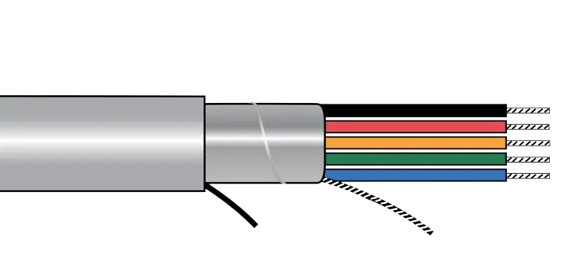 Hassle-Free Returns Alpha EcoCable® Mini Foil Shield Multiconductor Cable - 28 AWG 2 Conductor - Slate - 300V - 1000 ft