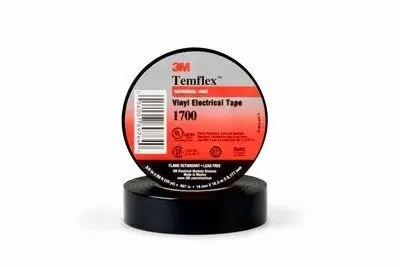 New Arrival 3M Temflex General Use Grade Vinyl Electrical Tape 1700 - Black - 1" x 66 ft roll