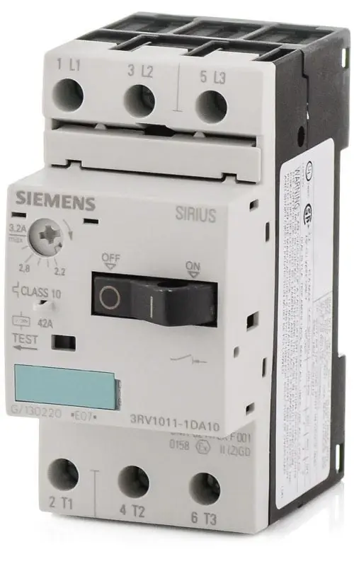 Sale Siemens 3RV1011-1DA10 - 3.2A 3 Pole Motor Protection Circuit Breaker