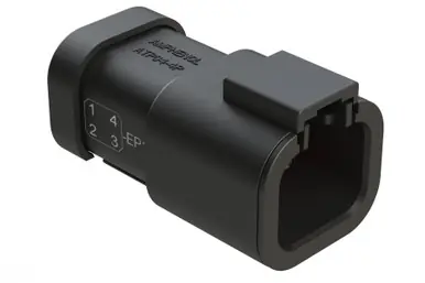 Buy Direct ATP04-4PB-EP13 Amphenol Sine - 4-Way Receptacle, 4 Pin, Key B, Nickel, Black