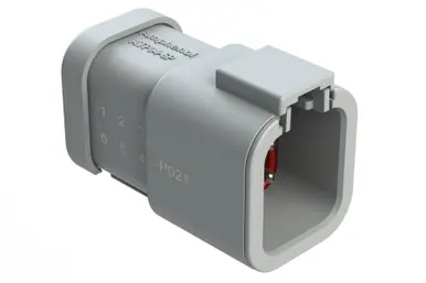 Best Price ATP04-6P-P021 Amphenol Sine - 6-Way Receptacle, 6 Pin, Key Blank, Nickel, Grey