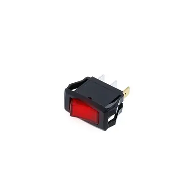In Demand RG1-1A-DC-1-RL Switch Components - Mid-Size Rocker - 3P SPST OFF-ON, Red Bulb