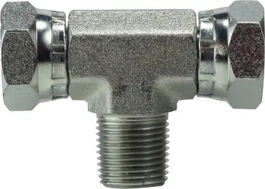 Midland Metal 160166 Swivel Tee, 3/8 in FNPSM x 3/8 in FNPSM x 3/8 in Male Pipe, Steel Luxury