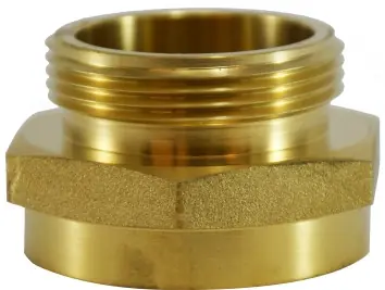 Markdown Midland Metal 444020 Hex Adapter, 1-1/2 in FNST x 1-1/2 in MNPT, Brass