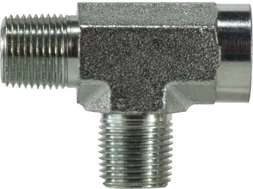 Authentic Midland Metal 560366 Run Tee, 3/8 in MPT x 3/8 in MPT x 3/8 in FPT, Steel