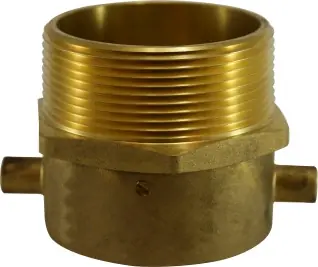 Certified Midland Metal 444113 Fire Hose Swivel Adapter with Lug, 2-1/2 in FNST x 3 in MNPT, Brass