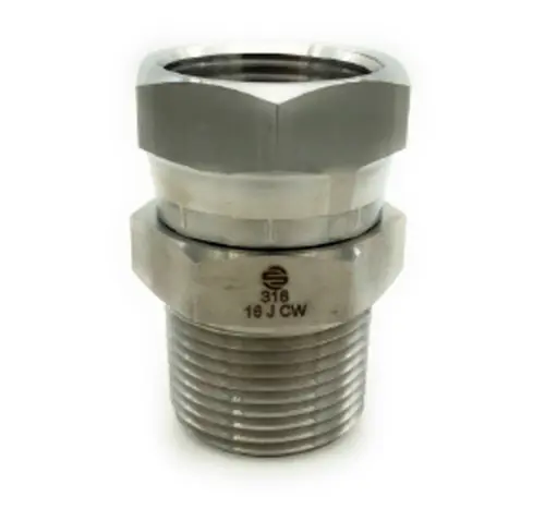 Stainless Adapters SS1404-04-04 Swivel Adapter, 1/4 in MNPT x 1/4 in FNPSM, Stainless Steel Free Returns