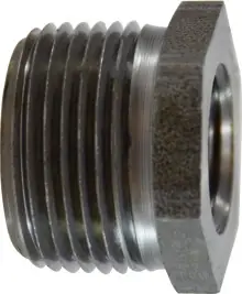 Midland Metal 67501 Hex Bushing, 3/8 in MPT x 1/8 in FPT, Steel, Black Discount