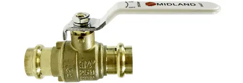 Midland Metal 940 LF Series 940403LF Ball Valve, 1/2 in Nominal, Press x Press, 250 psi WOG Pressure Premium
