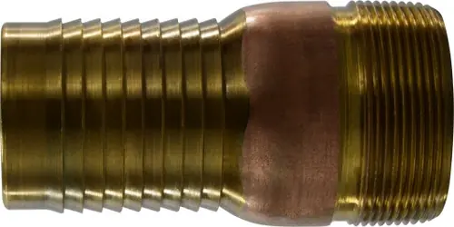Buchanan Rubber CNT-400-B Combination King Nipple, 4 in Hose Barbed x 4 in MPT, Brass Shop Now