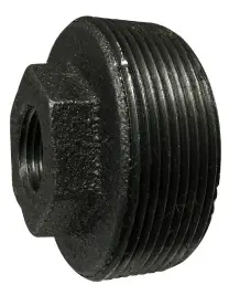 Midland Metal 65553 Reducer Hex Bushing, 4 in MPT x 1 in FPT, Iron, Black Buy Today