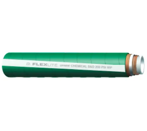 Fresh Stock Buchanan Rubber Flexlite FLXS-400 Smooth Chemical Hose, 100 ft L, 200 psi, Polyethylene Tube, Green