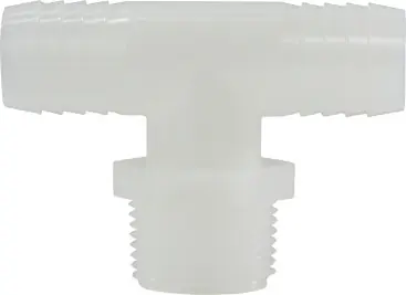 Midland Metal 33448W Branch Tee, 1/4 in Hose Barbed x 1/4 in Hose Barbed x 1/4 in MIP, Nylon Shop Now