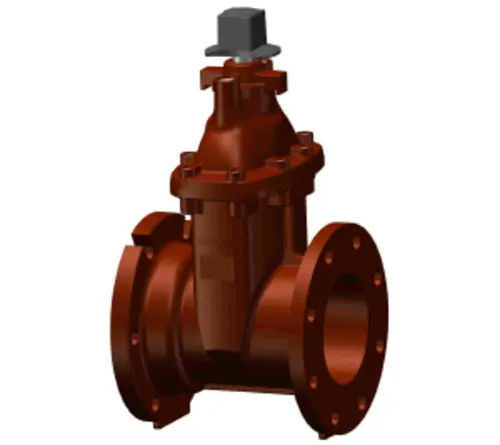 Top Rated Midland Metal 9600FJ8 Resilient Seated Gate Valve, 8 in Nominal, Flanged x MJ, 300 psi Pressure