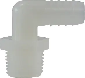 Trusted Brand Midland Metal 33038W 90 deg Elbow, 1/4 in Hose Barbed x 1/8 in MIP, Nylon