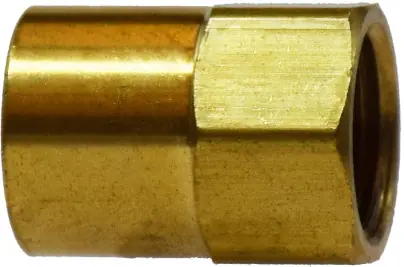 While Supplies Last Midland Metal 12029 Straight Adapter, 1/8 in Inverted Flared x 1/8 in FNPTF, Brass