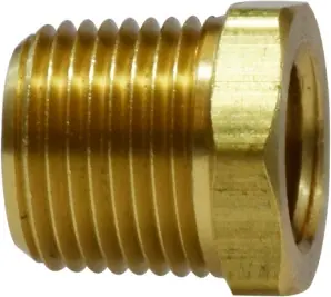 Fresh Stock Midland Metal 28091 Reducing Hex Bushing, 1 in MPT x 1/8 in FPT, 1.15 in, Brass