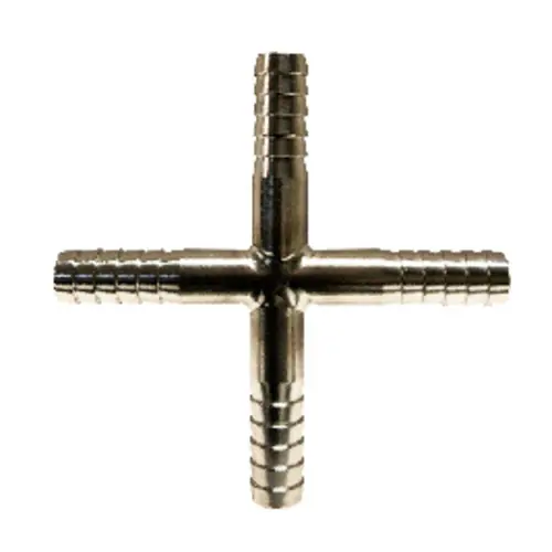 Super Sale Midland Metal 34638T Thinwall Cross, 3/8 in Barbed x 3/8 in Barbed x 3/8 in Barbed x 3/8 in Barbed, Stainless Steel