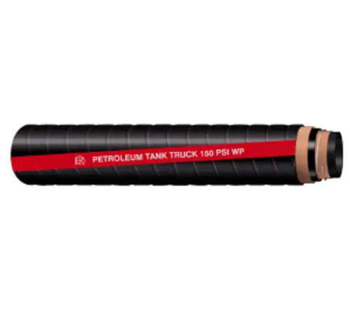 Buchanan Rubber TLBS150-150 Tank Truck Hose, 100 ft L, 150 psi, Nitrile Rubber Tube, Black with Smooth Red Stripe Hot Deal