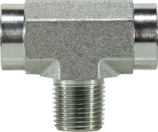 Midland Metal 560444 Branch Tee, 1/4 in Female Pipe x 1/4 in Female Pipe x 1/4 in Male Pipe, Steel Fast Shipping