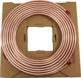 Midland Metal 972181 Refrigeration Tubing, Copper, 0.128 in ID, 3/16 in OD, 50 ft L, 0.03 in Thick Wall Grab Now