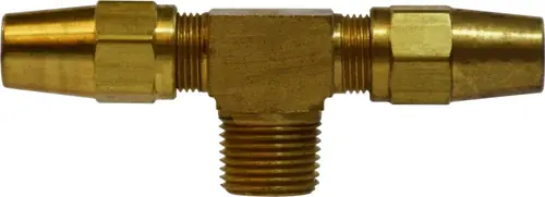 Same Day Shipping Midland Metal 38278 Branch Tee, 3/8 in Tube OD x 3/8 in Male NPTF x 1/4 in Male NPTF, Brass