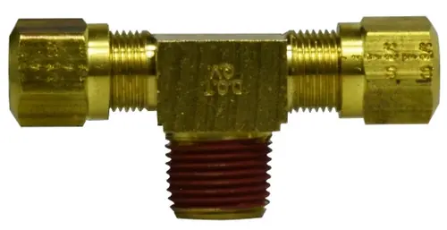 Affordable Midland Metal 38141 Branch Tee, 1/2 in Tube OD x 1/2 in Tube OD x 3/8 in Male NPTF, Brass