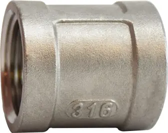 Clearance Midland Metal 63415 Banded Coupling, 1 in FPT x 1 in FPT, Stainless Steel, 150 lb
