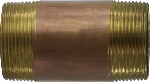 Midland Metal 40187 Seamless Pipe Nipple, 2-1/2 in MPT x 2-1/2 in MPT, 6 in, Brass Save Now