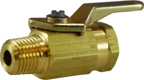Midland Metal 46443 Miniature Ball Valve, 1/4 in Nominal, MNPT x FNPT, 2 -Port/Way, 250 psi Pressure Secure Checkout
