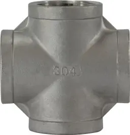 Secure Checkout Midland Metal 62391 Cross, 1/4 in FPT x 1/4 in FPT x 1/4 in FPT x 1/4 in FPT, Stainless Steel