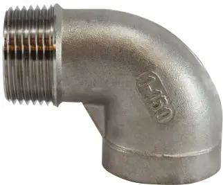 Mega Sale Midland Metal 63162 90 deg Street Elbow, 3/8 in MNPT x 3/8 in FNPT, Stainless Steel, 150 lb