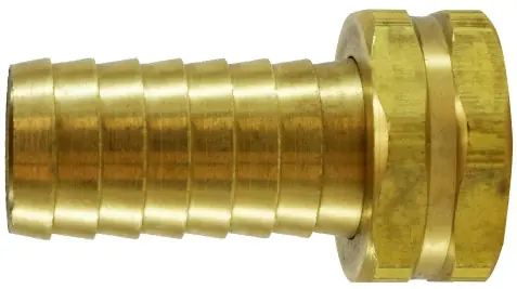 Midland Metal 30565 Long Shank Hex Adapter, 1/2 in Garden Hose Barbed x 1/2 in FNPSM, Brass Price Drop