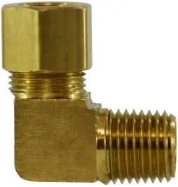 Midland Metal 18220B 90 deg Barstock Elbow, 1/8 in Tube OD x 1/8 in Male NPTF, Brass Top Pick