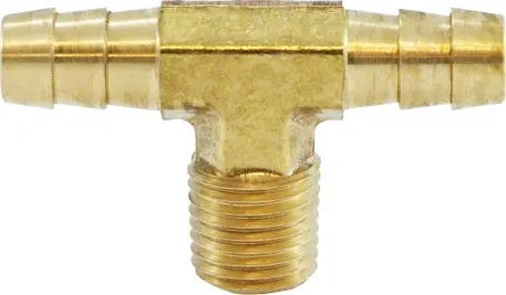 Popular Midland Metal 32128 Branch Tee, 3/8 in Hose Barbed x 3/8 in Hose Barbed x 1/4 in MIP, Brass