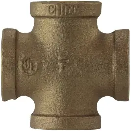 Super Sale Midland Metal 44395 Pipe Cross, 1 in FPT x 1 in FPT x 1 in FPT x 1 in FPT, Bronze