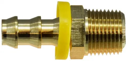 In Demand Midland Metal 30216 Straight Adapter, 1/2 in Push-On Hose Barbed x 1/4 in MNPTF, Brass